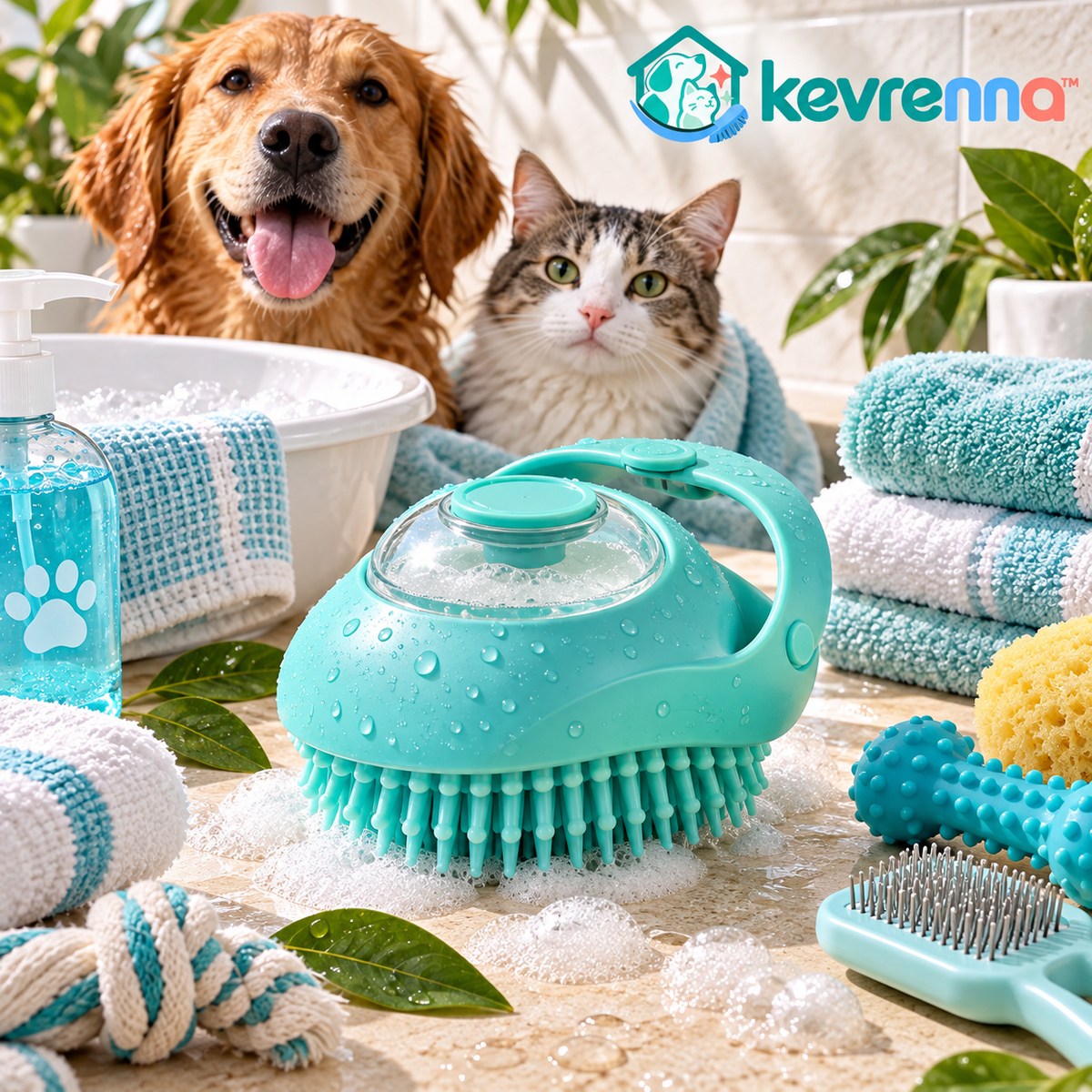 kevrenna™ 2-in-1 Shampoo Dispensing Bath Brush