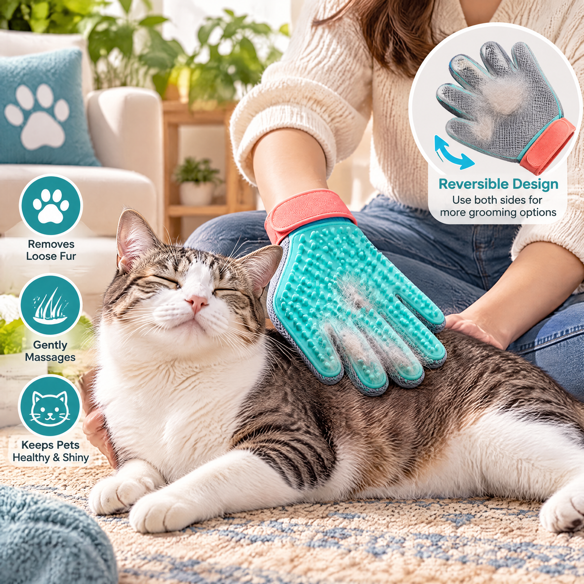 kevrenna™ Reversible Pet Grooming Glove