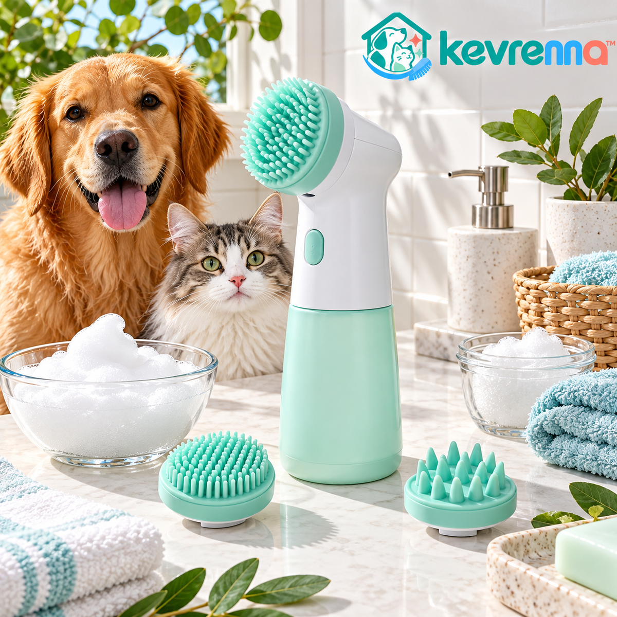 kevrenna™ Foaming Pet Cleansing Brush
