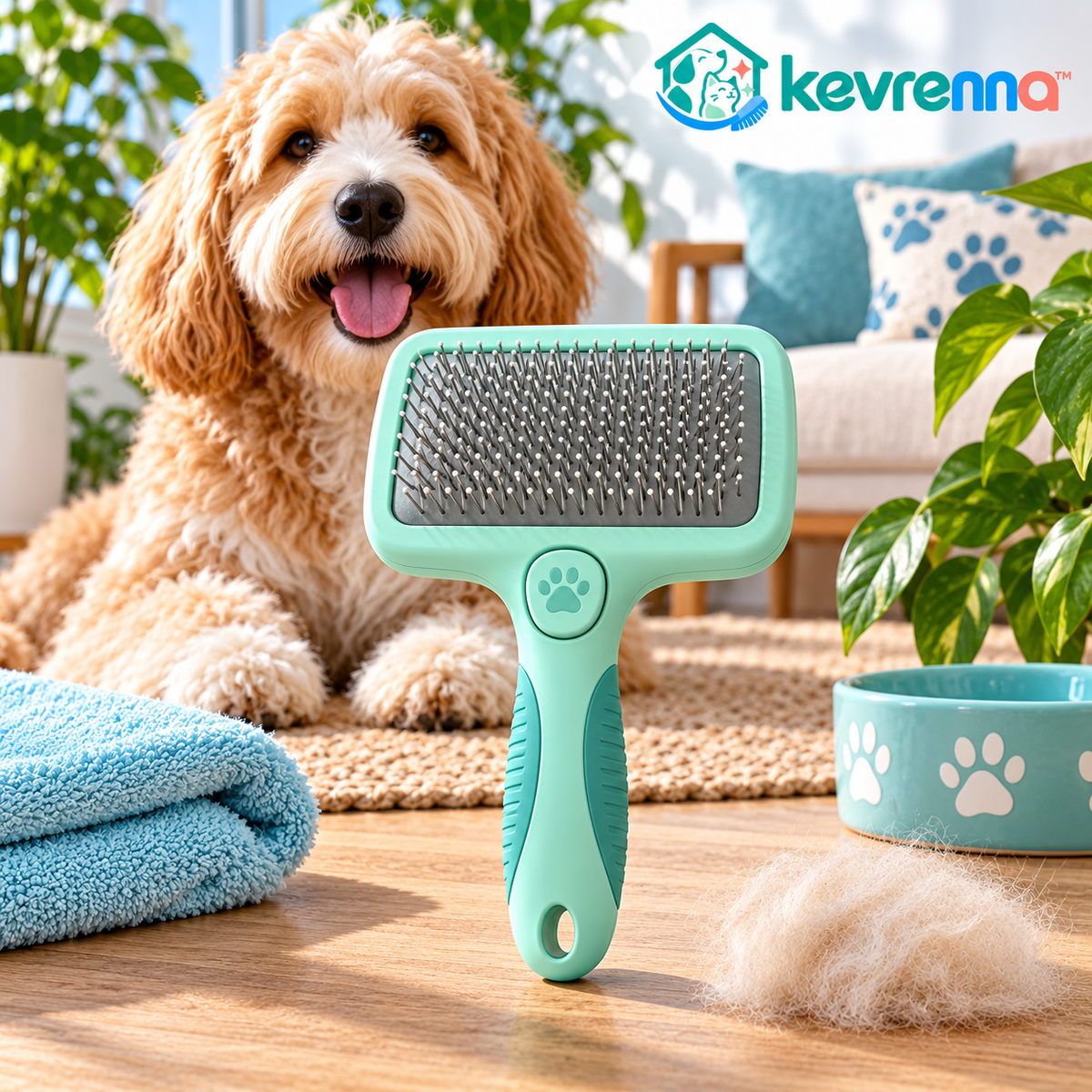 kevrenna™ Self-Cleaning Slicker Brush