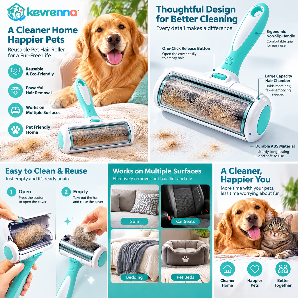 kevrenna™ Reusable Pet Hair Roller
